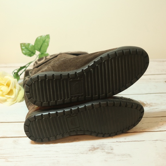 Coach Tatum Brown Suede Sig C Boots Sz 7.5 M - Picture 4 of 8